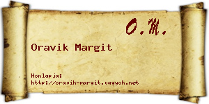 Oravik Margit névjegykártya